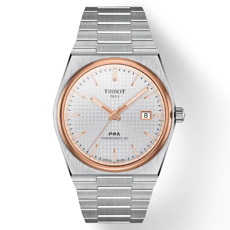 Women's Heritage Watches for Orienteering-Tissot T-Classic PRX Silver Dial Men 40mm T1374072103100