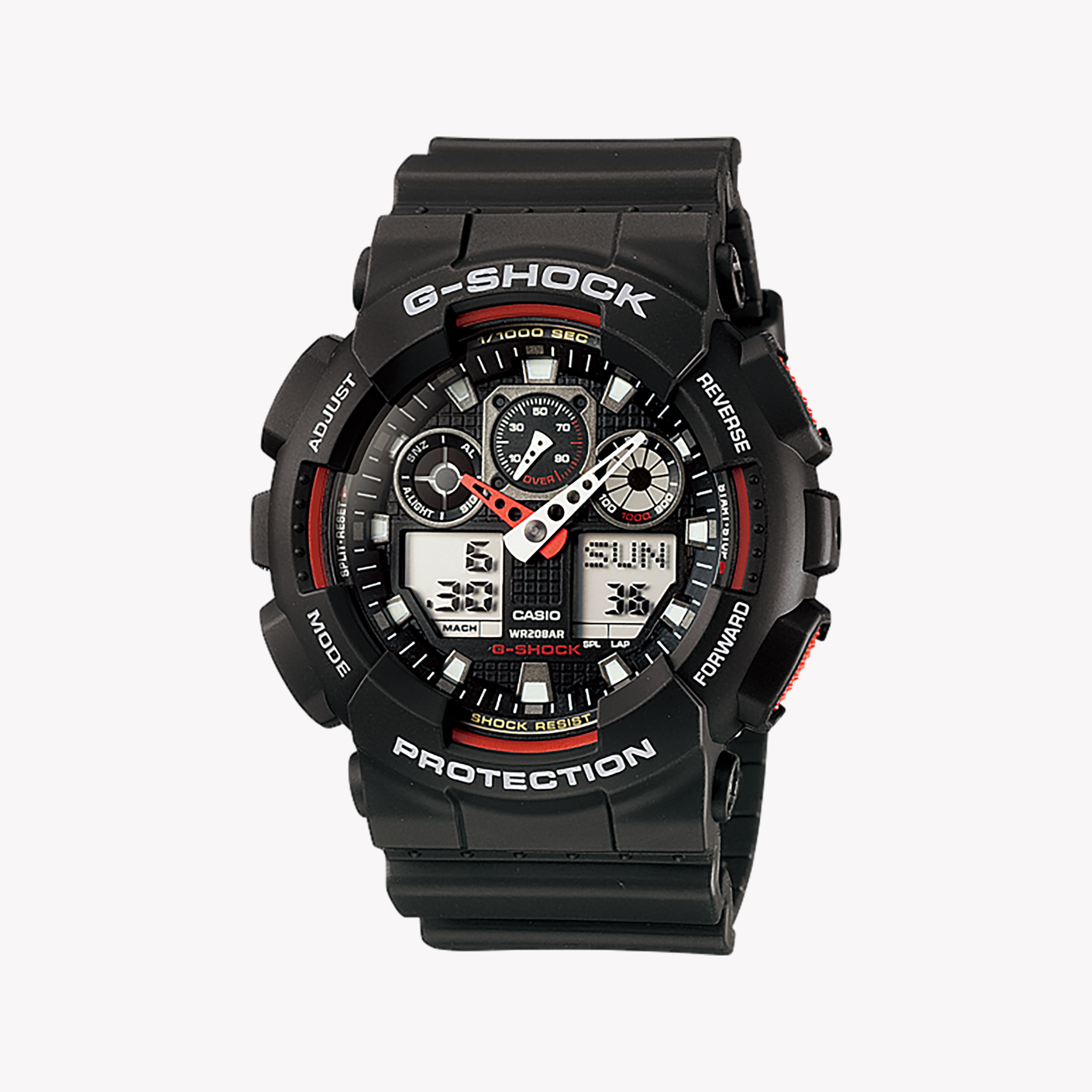 Men's Digital Watches for Collectors-G-SHOCK Men's Black Resin Watch, Digital Dial | GA-100-1A4