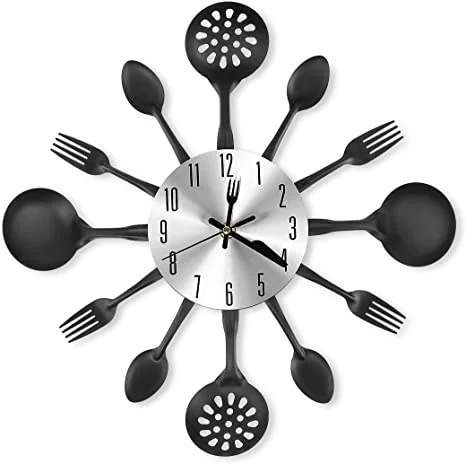 Wi-Fi Clocks for Smart Home Integration-Kitchen Cutlery Wall Clock
