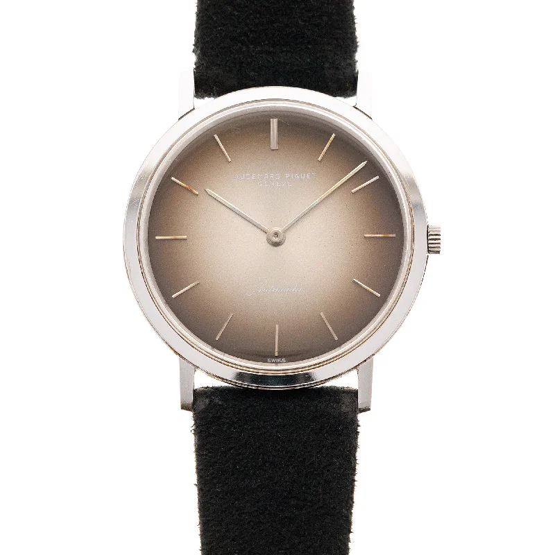 Men's Audemars Piguet Holiday Season Design Watches-Audemars Piguet Steel Automatic Watch with Smoked Vignette Dial