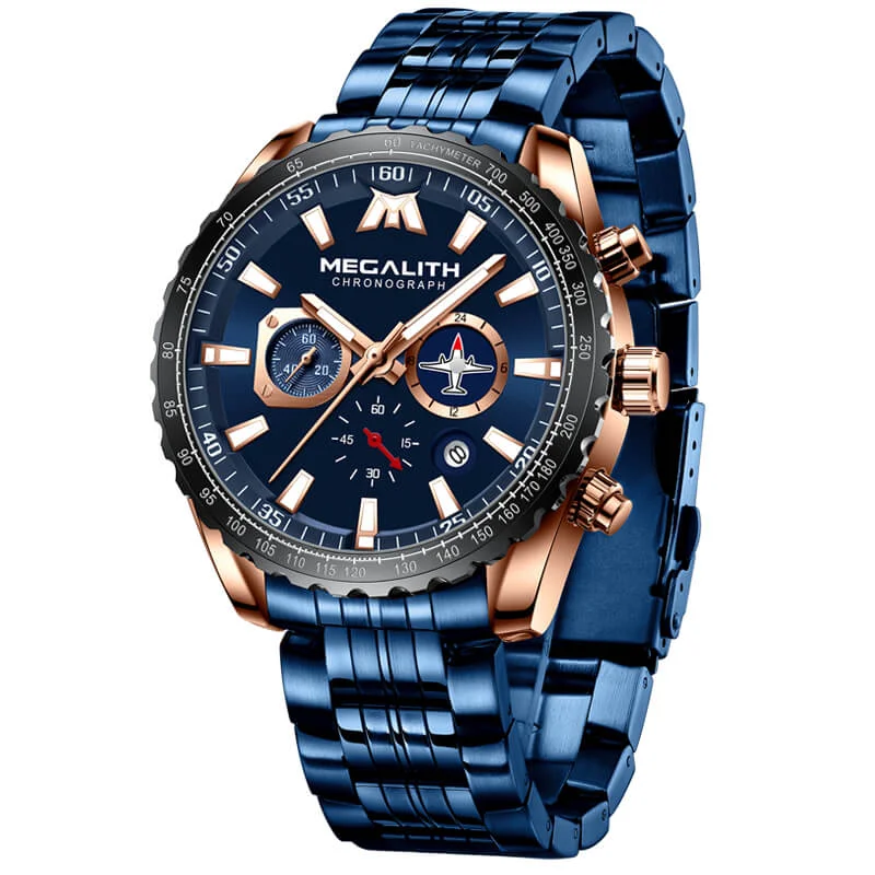 Men's Chronograph Watches for Aviation-8212M | Quartz Men Watch | Stainless Steel Band