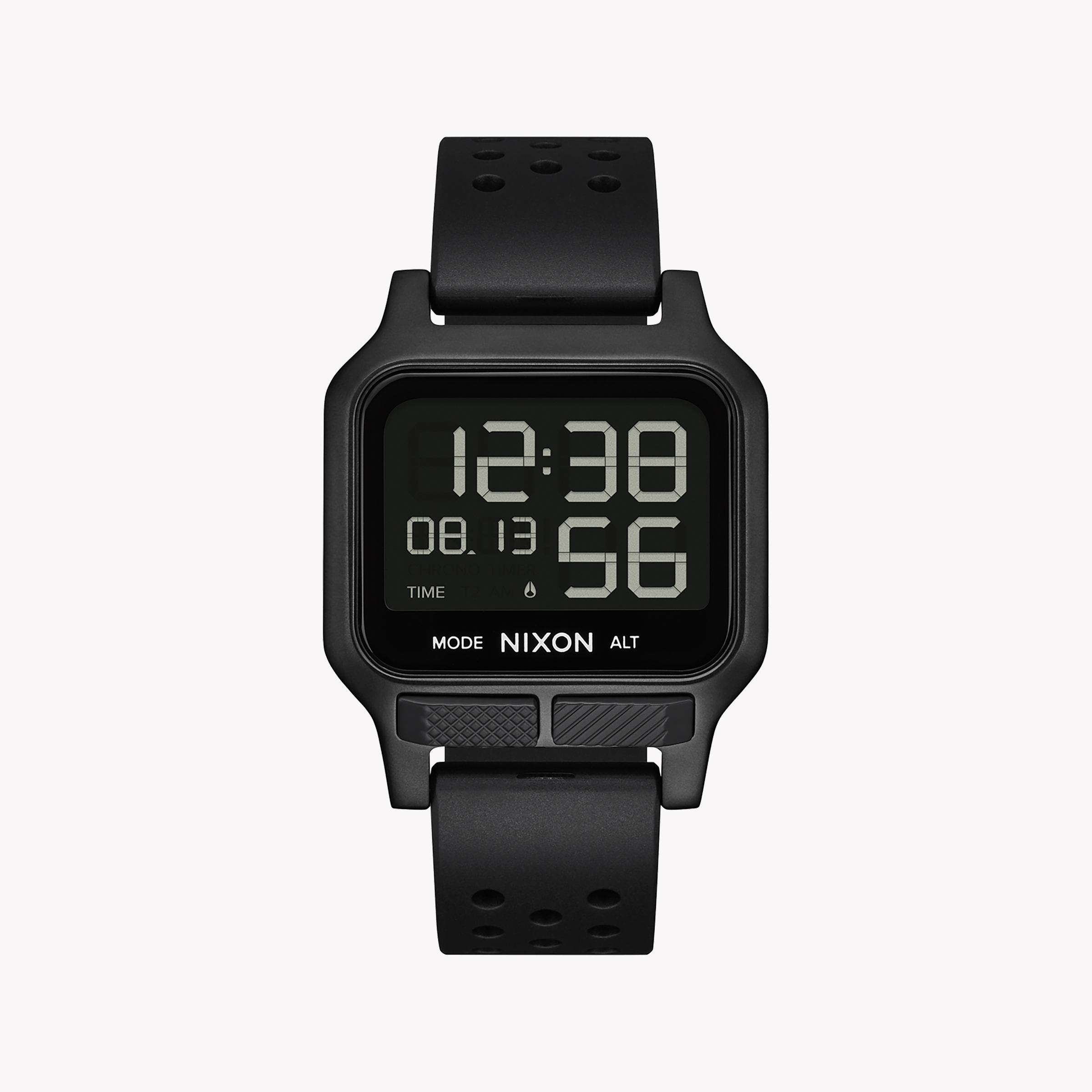 Men's Digital Watches with Countdown Timer-Nixon Men's Black Rubber Watch, Digital Dial | A1320-001