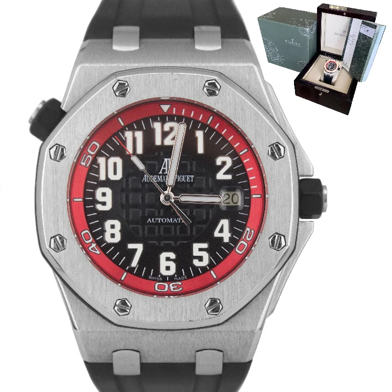 Women's Audemars Piguet Limited Edition Style Watches-2008 Audemars Piguet Royal Oak Offshore Scuba Red Diver Boutique 15701ST Watch