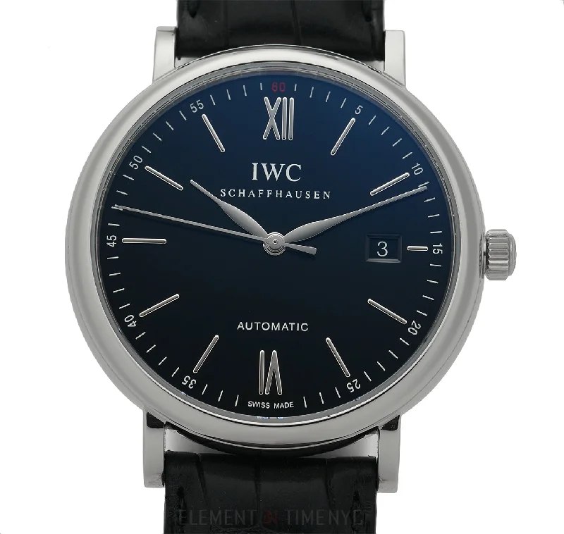 Pilot Watches for Men with Water Resistance-Date Stainless Steel 40mm Black Dial