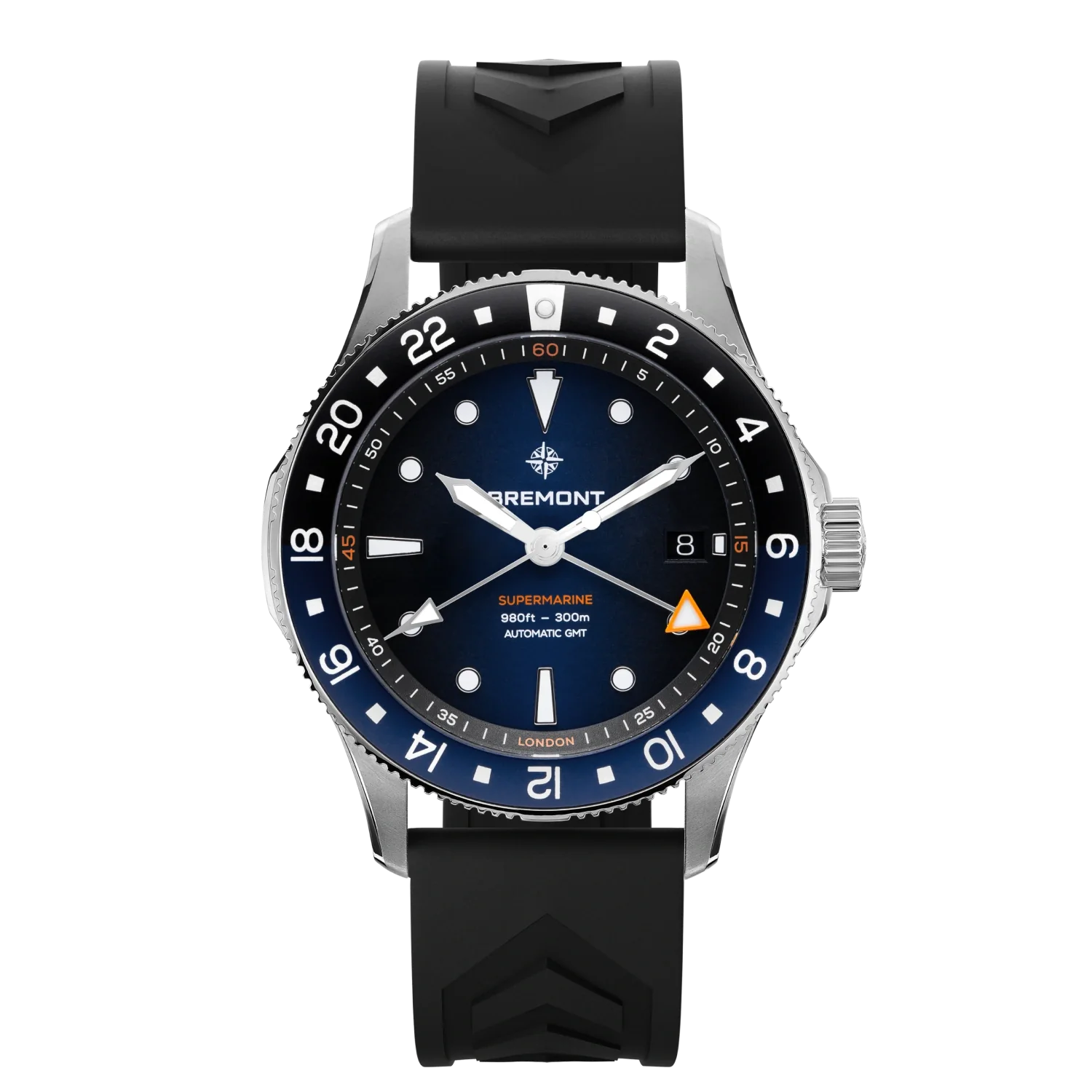 Men's Military Watches with International Peacekeeping-Supermarine 300M GMT, 'Glacier' Blue