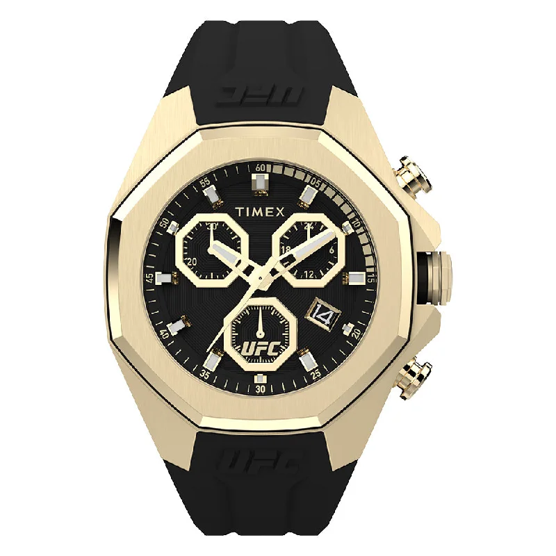 Men's Chronograph Watches with Pilot's Watch Design-Timex Ufc Pro  45mm Silicone Band