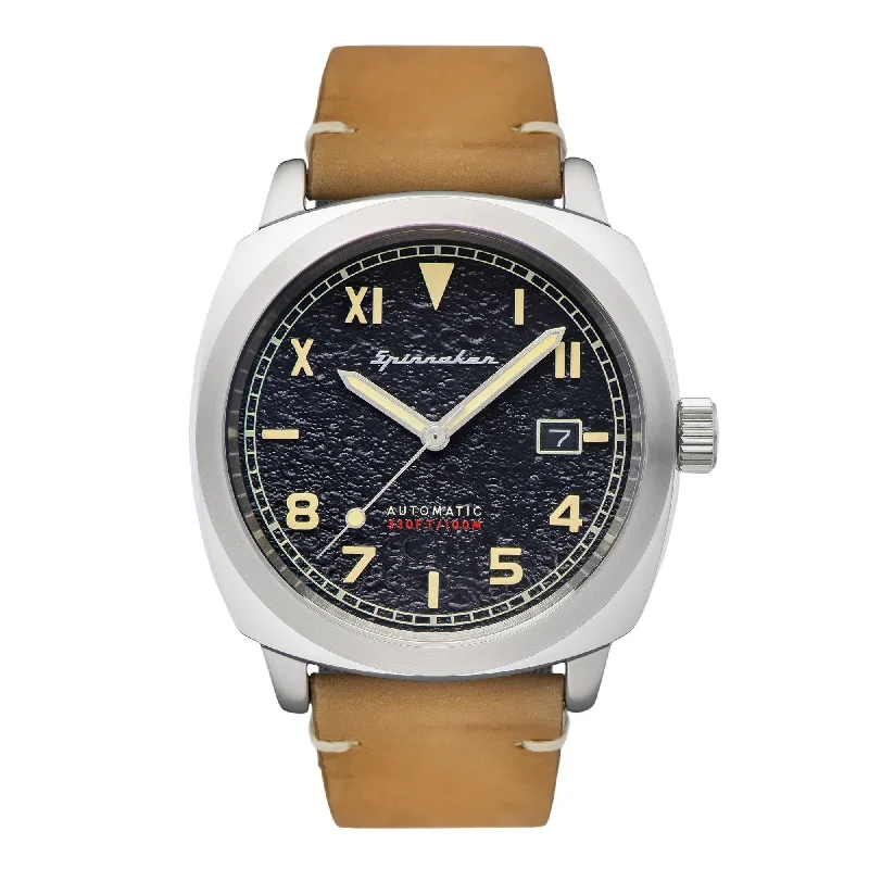Men's Thick Case Design Dress Watches for Bold Statement-Spinnaker Men's Brown Hull California Watch SP-5071-01