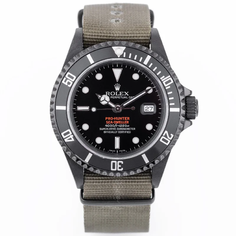 men's Rolex watches with ceramic bezel -​Rolex Pro Hunter Sea-Dweller | REF. 16600 | Stainless Steel DLC Coated - Matte Black