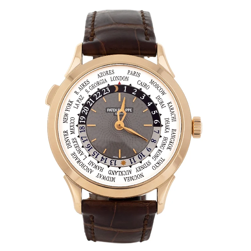 Men's Patek Philippe Watches for Fitness Tracking-Patek Philippe Complications World Time Rose Gold Silver 37mm 5230R-001 Full Set Men's Patek Philippe Watches for Fitness Tracking-Patek Philippe Complications World Time Rose Gold Silver 37mm 5230R-001 Full Set
