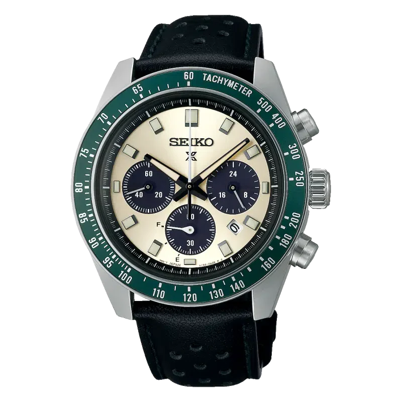 Women's Chronograph Watches with Heart Rate Monitoring-Seiko Prospex Racing Sports Solar Speedtimer Chronograph - SSC943P1