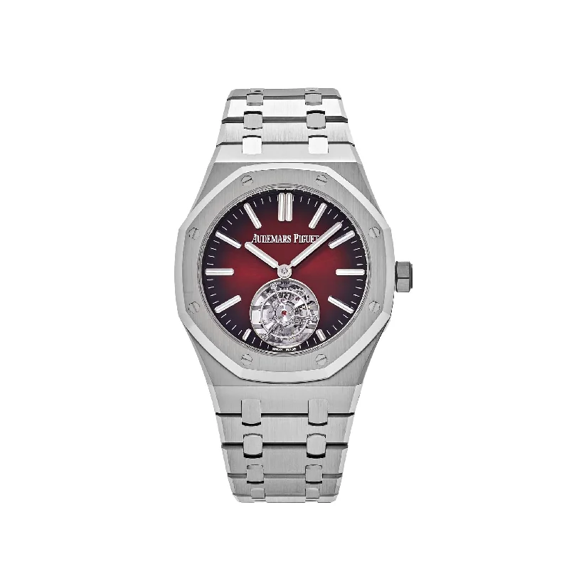 Men's Audemars Piguet Quartz Movement Design Watches-Audemars Piguet Royal Oak 26730ST.OO.1320ST.05 Selfwinding Flying Tourbillon Red Burgundy Stainless Steel