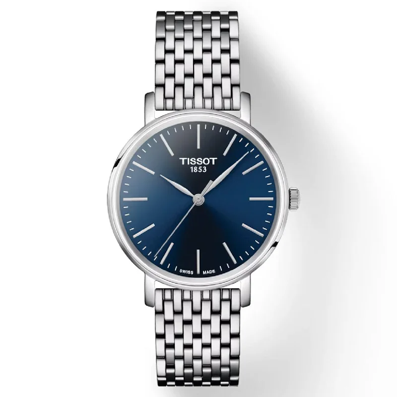 Women's Heritage Watches with Morse Code Feature-Tissot T-Classic Blue Dial Women 34mm