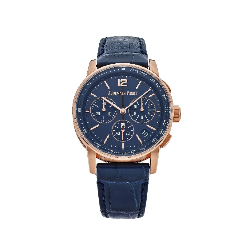 Men's Audemars Piguet Designer Style Watches-Audemars Piguet Selfwinding Chronograph Code 11.59 26393OR.OO.A321CR.01 Lacquered Blue Dial (2021)