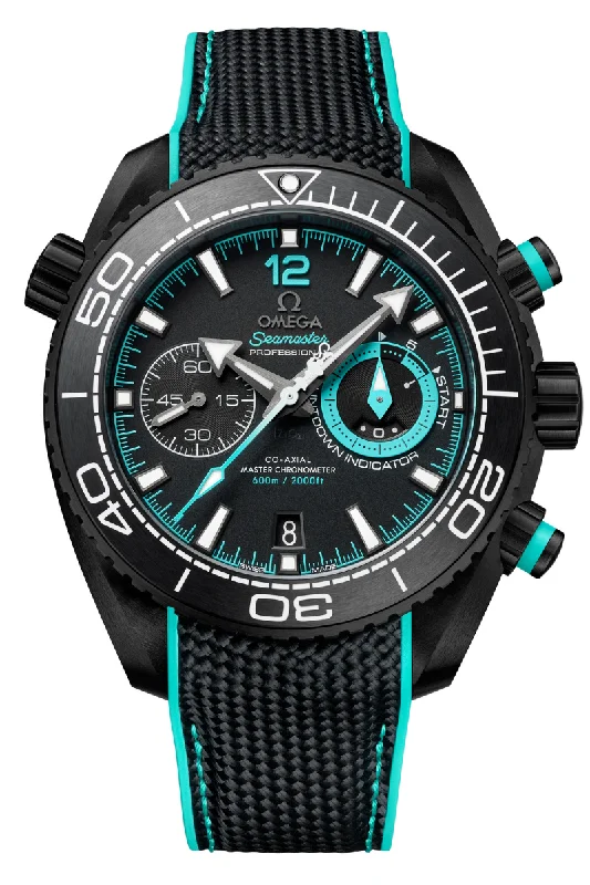 Men's Digital Design Dress Watches with Modern Looks-Omega Seamaster Planet Ocean 600m Master Chronometer "ETNZ" Deep Black 215.92.46.51.01.003