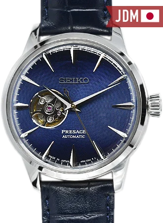 Men's Seiko Holiday Season Watches-Presage Cocktail Time "Blue Moon Open-Heart" Ref. SARY155