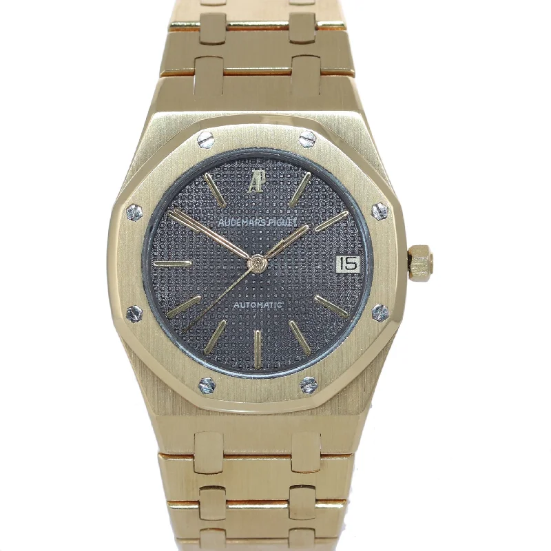 Audemars Piguet Special Edition Design Watches for Women-RARE Audemars Piguet Royal Oak 35mm Grey 18K Yellow Gold 4100 Watch