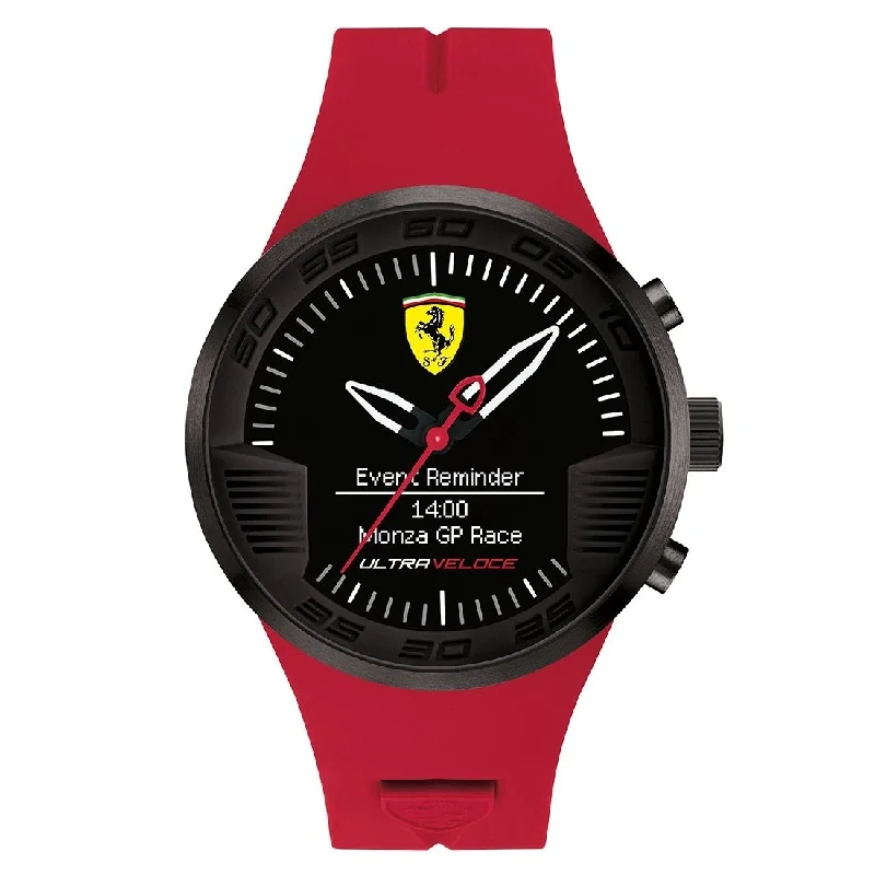 Men's Chronograph Watches for Modern Design-Ferrari Men's 830374 Scuderia Ultra Veloce Red Silicone Watch