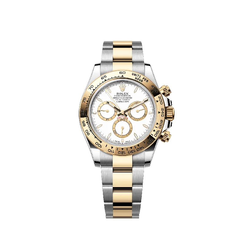 men's Rolex watches with power reserve indicator -​Rolex Daytona 126503 Yellow Gold Stainless Steel White Dial (2024)