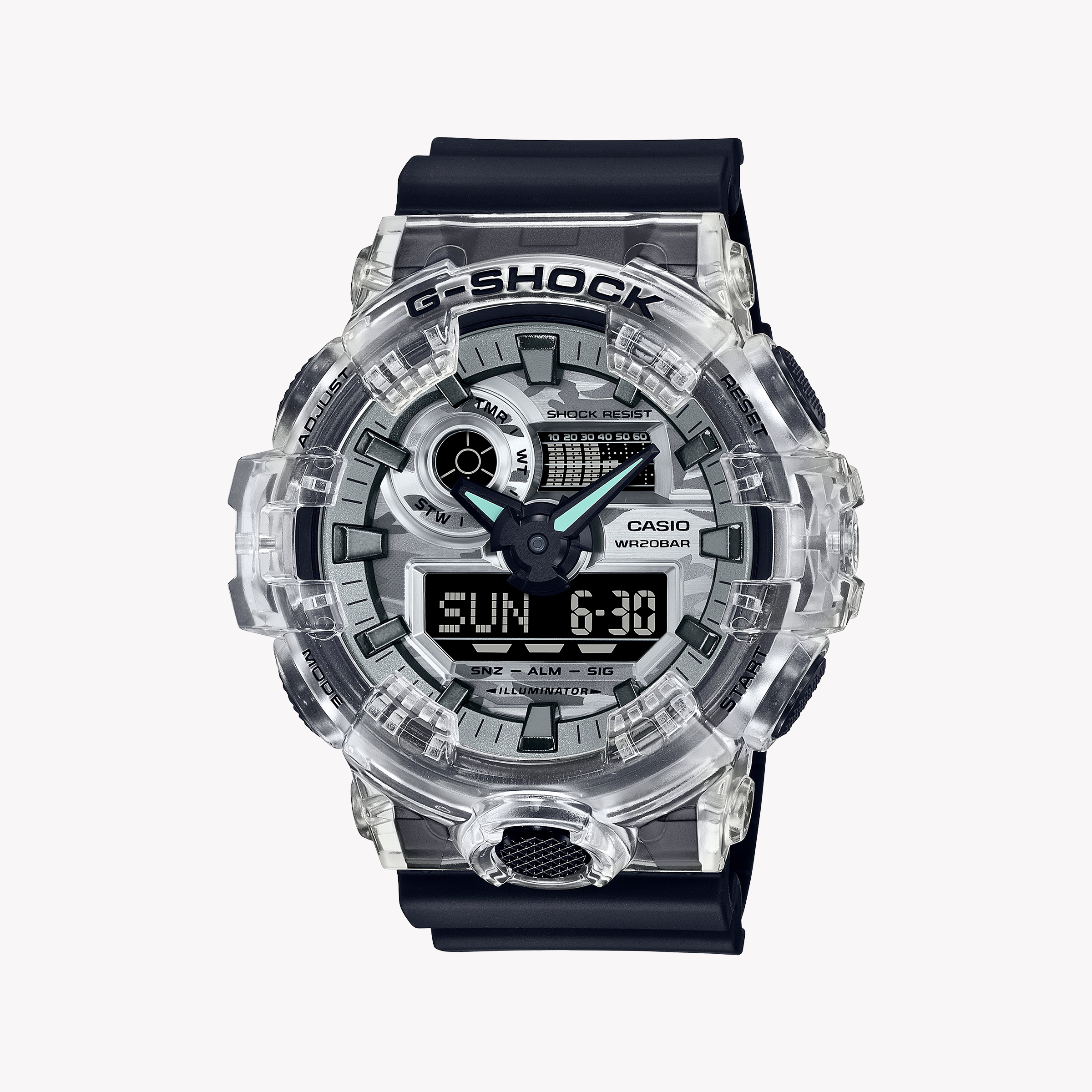 Men's Digital Watches with Anniversary Edition-G-SHOCK Men's Silver & Black Resin Watch | GA-700SKC-1ADR
