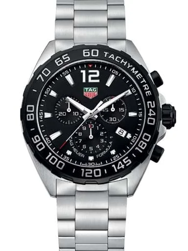 Men's Chronograph Watches for Military Personnel-Tag Heuer Formula 1 Chronograph Black Dial Men'S Watch Caz1010.Ba0842