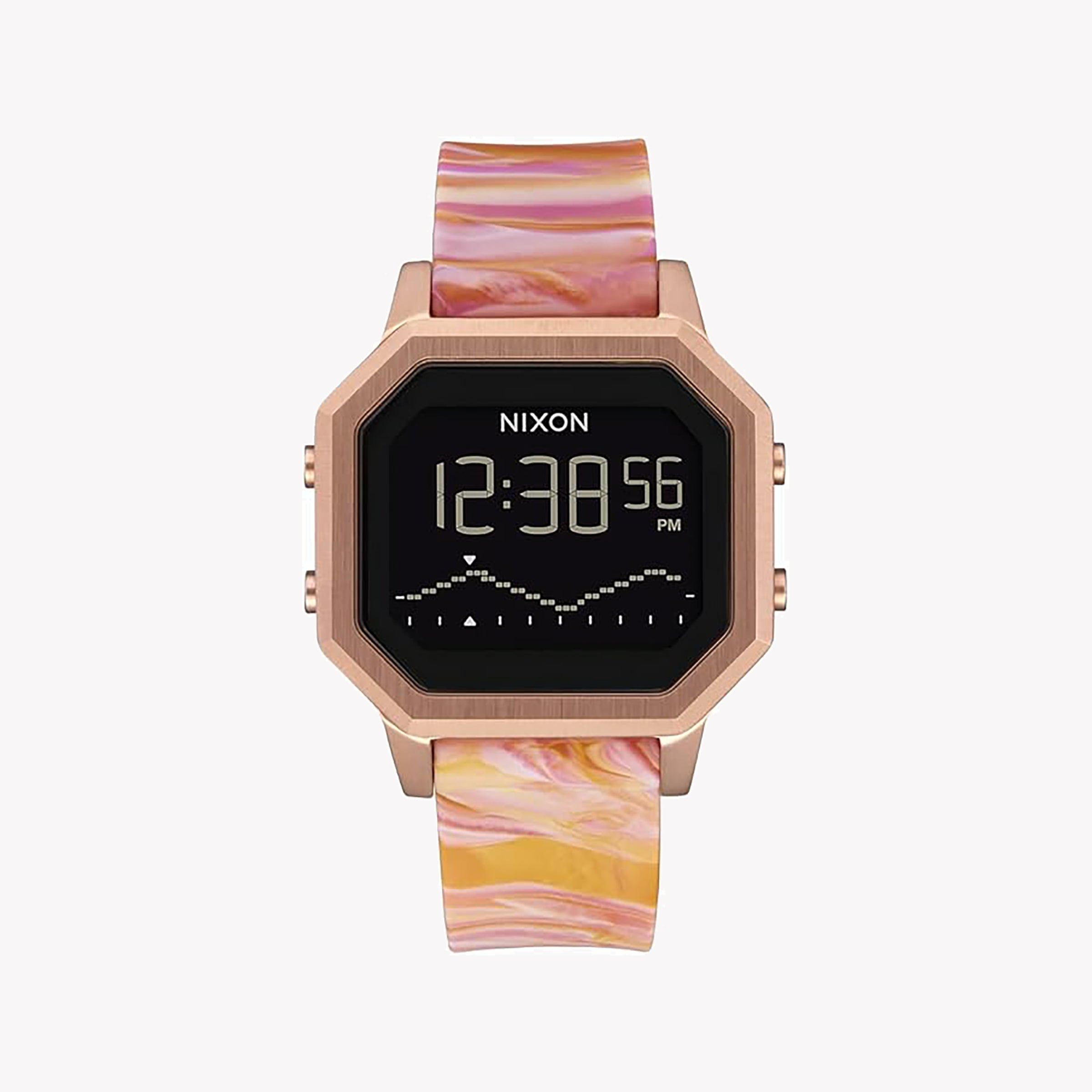 Men's Digital Watches with Classic Design-Nixon Unisex Pink Rubber Watch, Plastic Case | A1211-5069