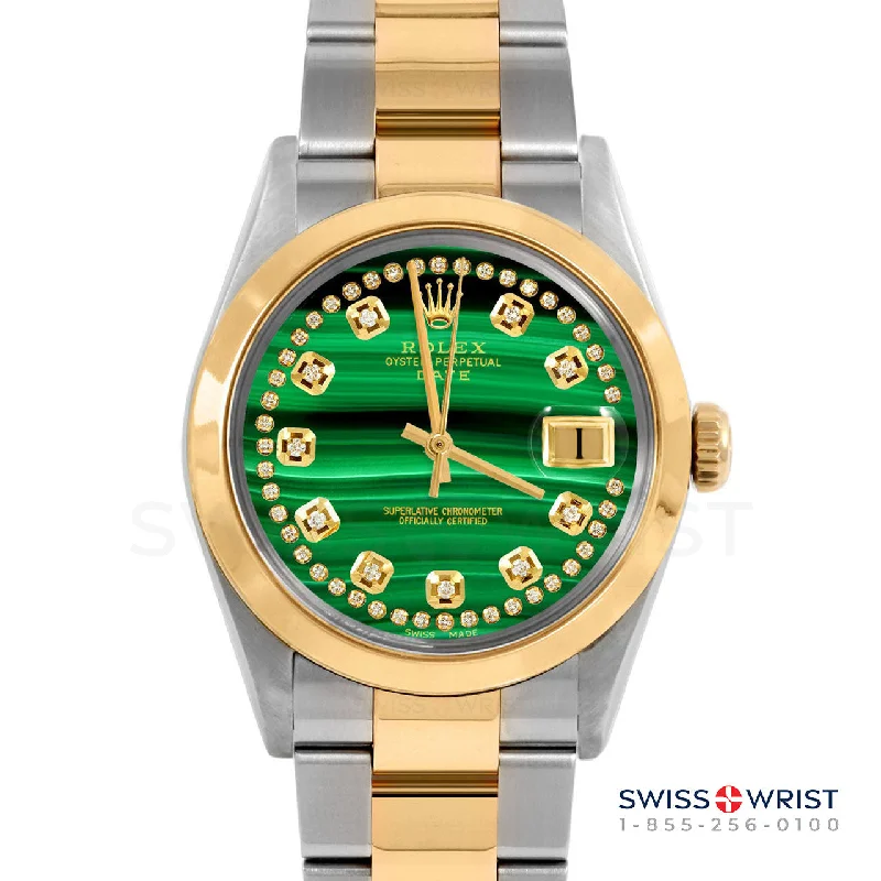 affordable men's Rolex watch models -​Rolex Date 34mm | 1500-TT-MLC-STRD-SMT-OYS