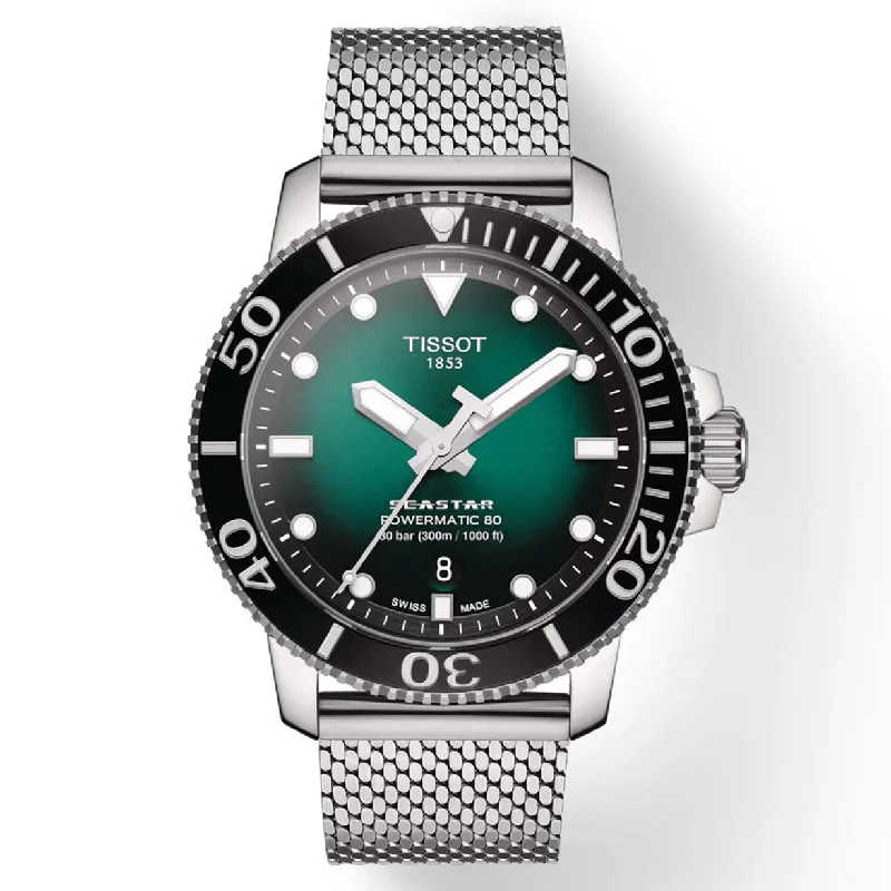 Women's Heritage Watches with Aviation Theme-Tissot T-Sport Black & Green Dial Men 43mm