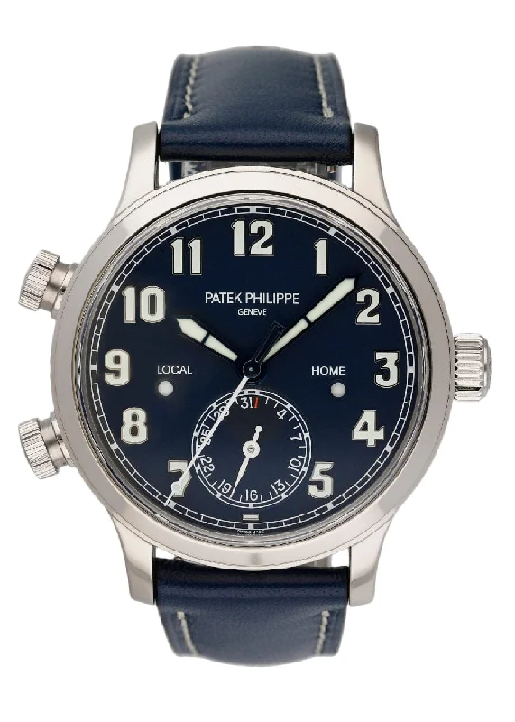 Men's Patek Philippe Watches with Special Editions-Patek Philippe Calatrava Pilot Travel Time 7234G Watch Box Papers