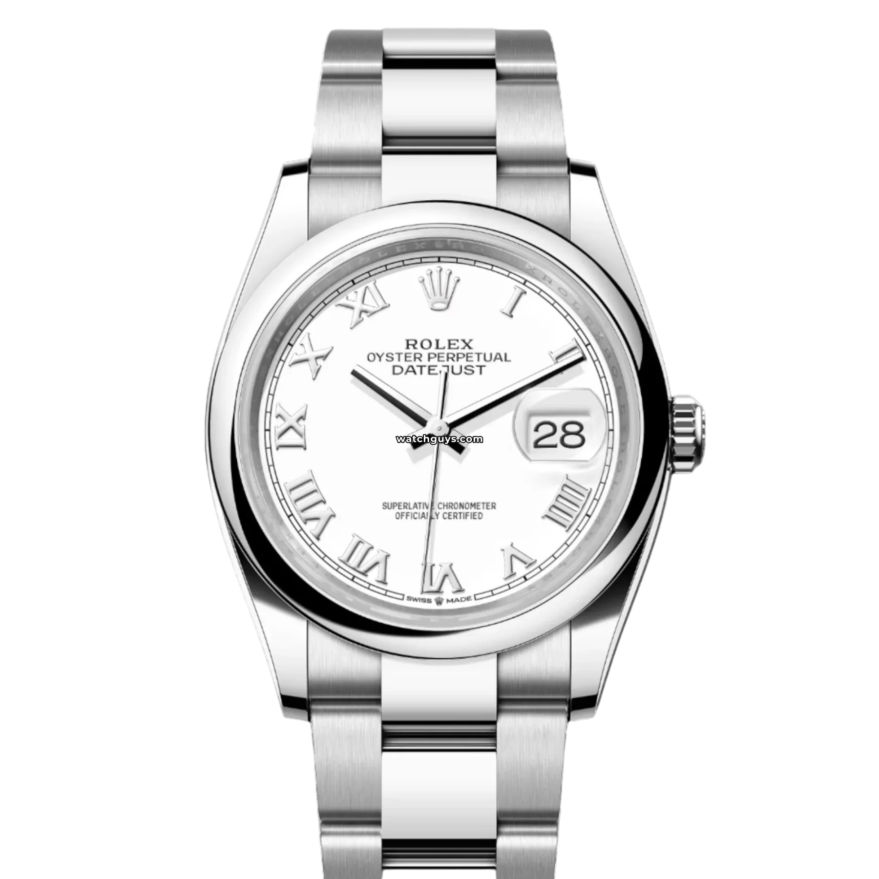 Women's Rolex Quartz Movement Watches-Rolex Datejust 126200 White Roman