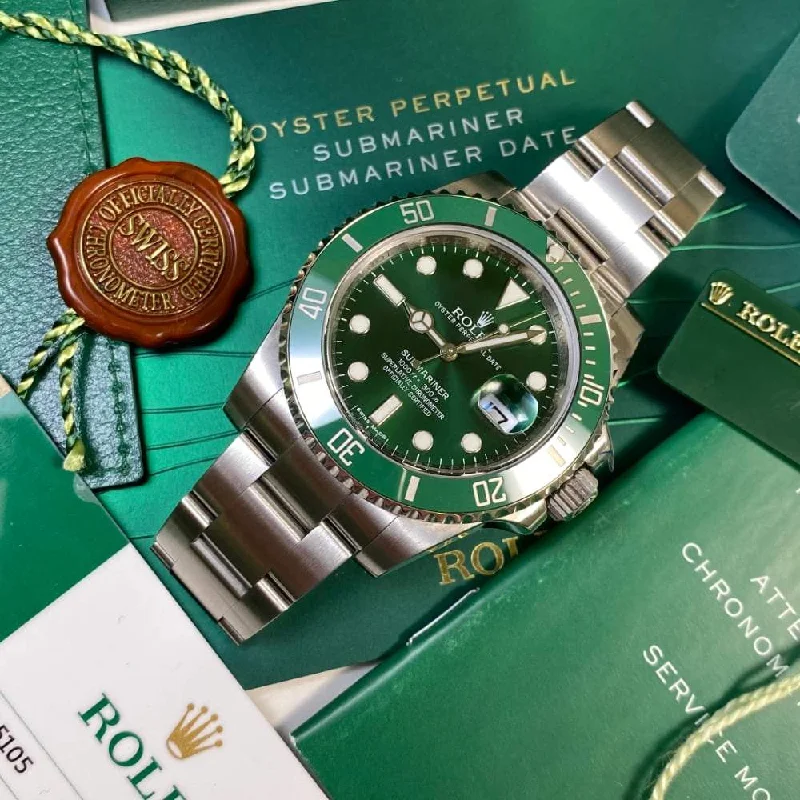 Women's Rolex Date Night Watches-Rolex Submariner 116610LV Hulk (2015)