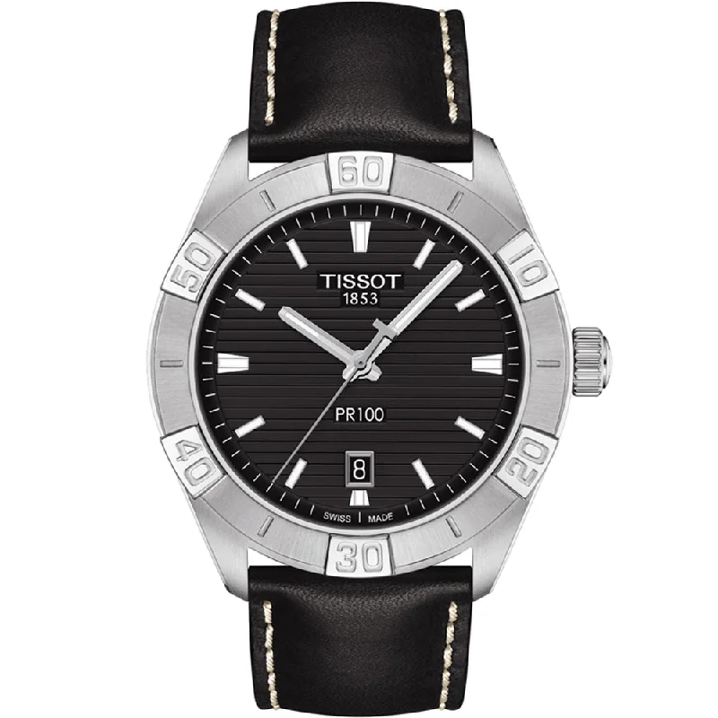 Men's Quartz Watches with Compass Calibration-TISSOT, PR 100 SPORT