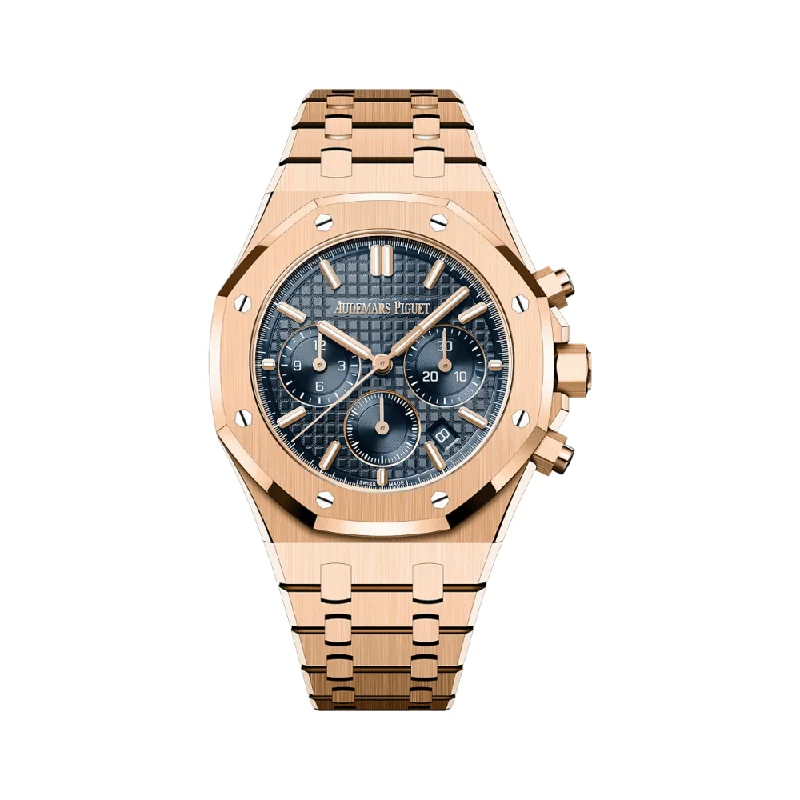 Men's Audemars Piguet Personalized Style Watches-Audemars Piguet Royal Oak Chronograph 26715OR.OO.1356OR.01 Rose Gold Blue Dial (2023)
