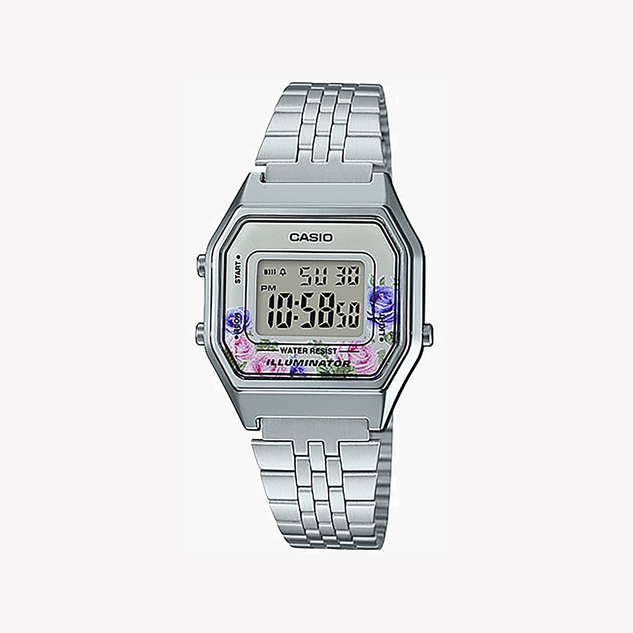 Men's Digital Watches for Modern Aviation-Casio Unisex Silver Resin & Stainless Steel Watch | LA680WA-4CDF