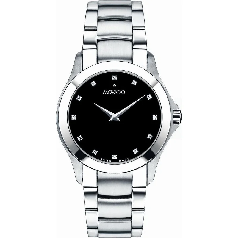Men's Chronograph Watches with Hygrometer Feature-Movado Men's 0606185 Masino Diamond Stainless Steel Watch