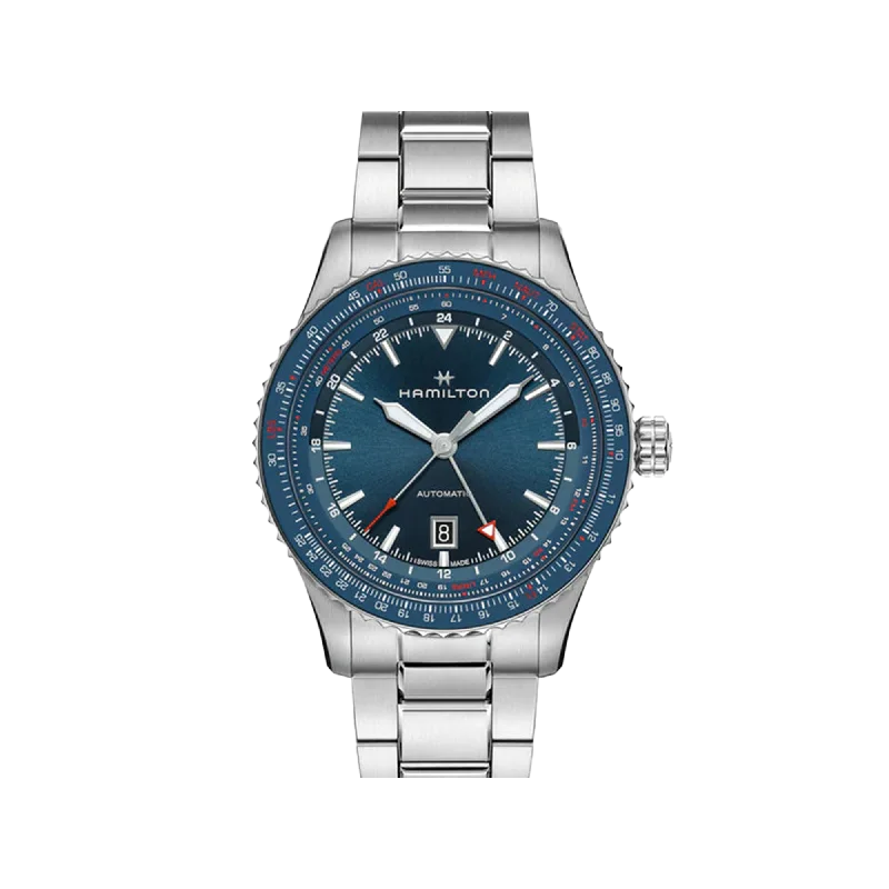 Women's Pilot Watches for Radio Communication-Hamilton Khaki Aviation Converter Auto GMT