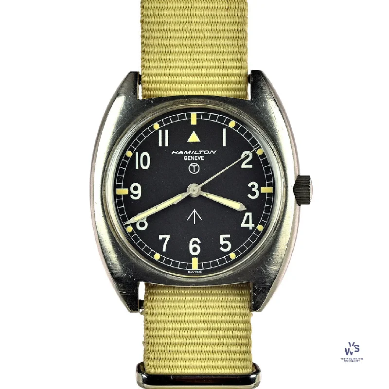 Men's Military Watches for Opera Houses-Hamilton Geneve 6BB - Military Watch - 1975