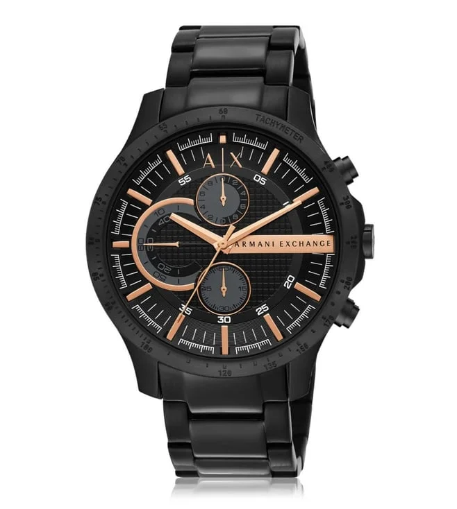 Men's Chronograph Watches with Tactical Design-Armani Exchange Chronograph Black Stainless Steel Watch Ax2429