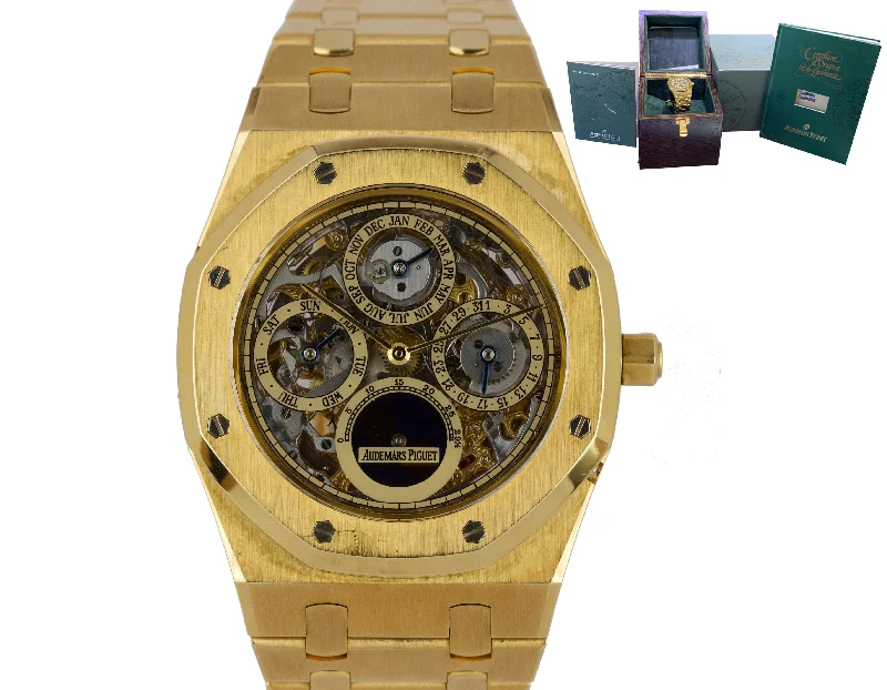 Women's Audemars Piguet New Year's Eve Design Watches-Audemars Piguet Royal Oak Open Worked Perpetual Skeleton 39mm 18K Gold 25829BA
