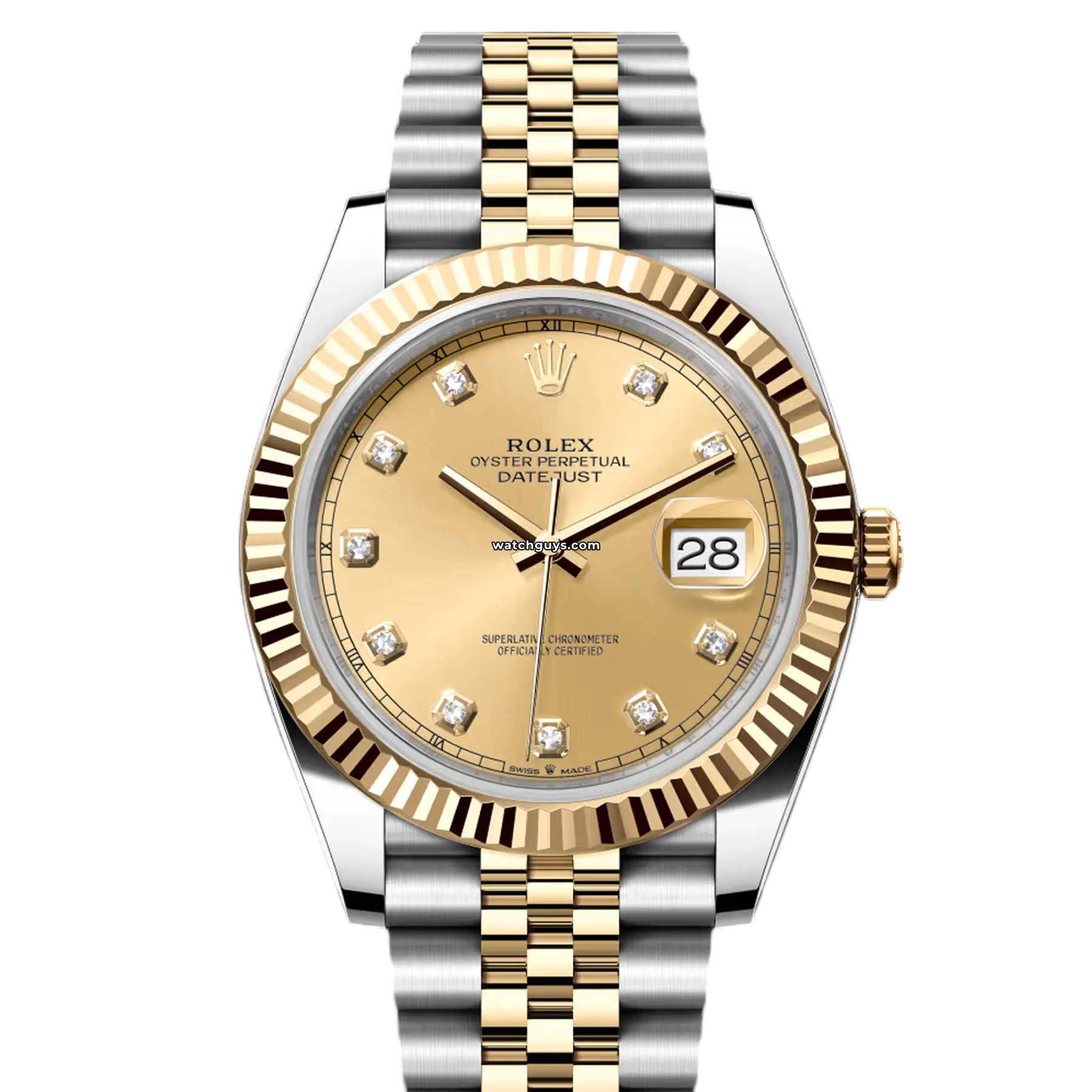 Women's Rolex Everyday Wear Design Watches-Rolex Datejust 126333 Champagne Diamond Jubilee