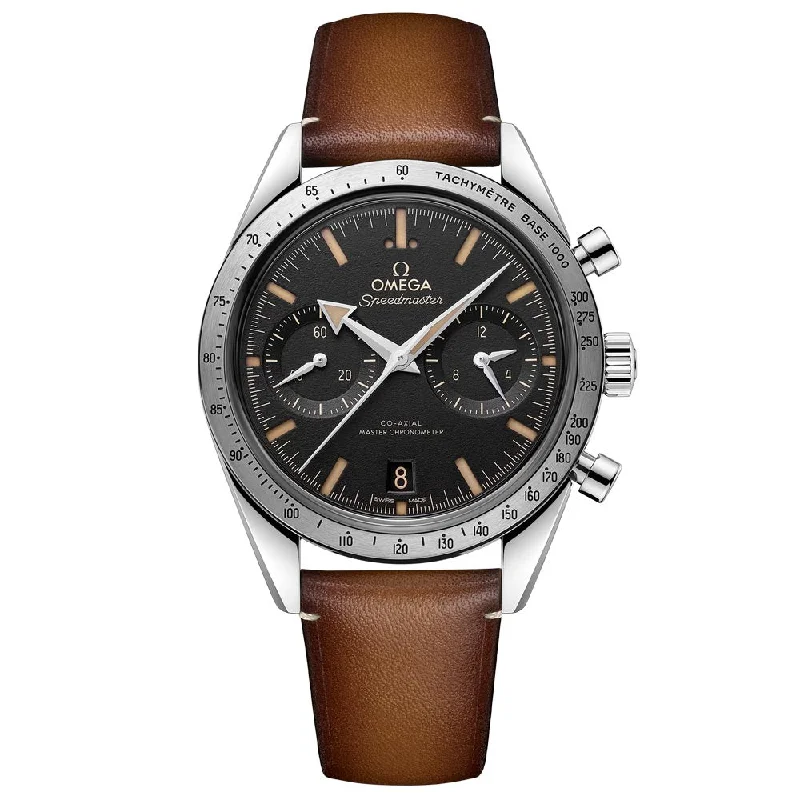 Women's Chronograph Watches for Modern Aviation-OMEGA Speedmaster '57 Chronograph 40.5mm Black Dial Manual Wound Gents Watch 33212415101001