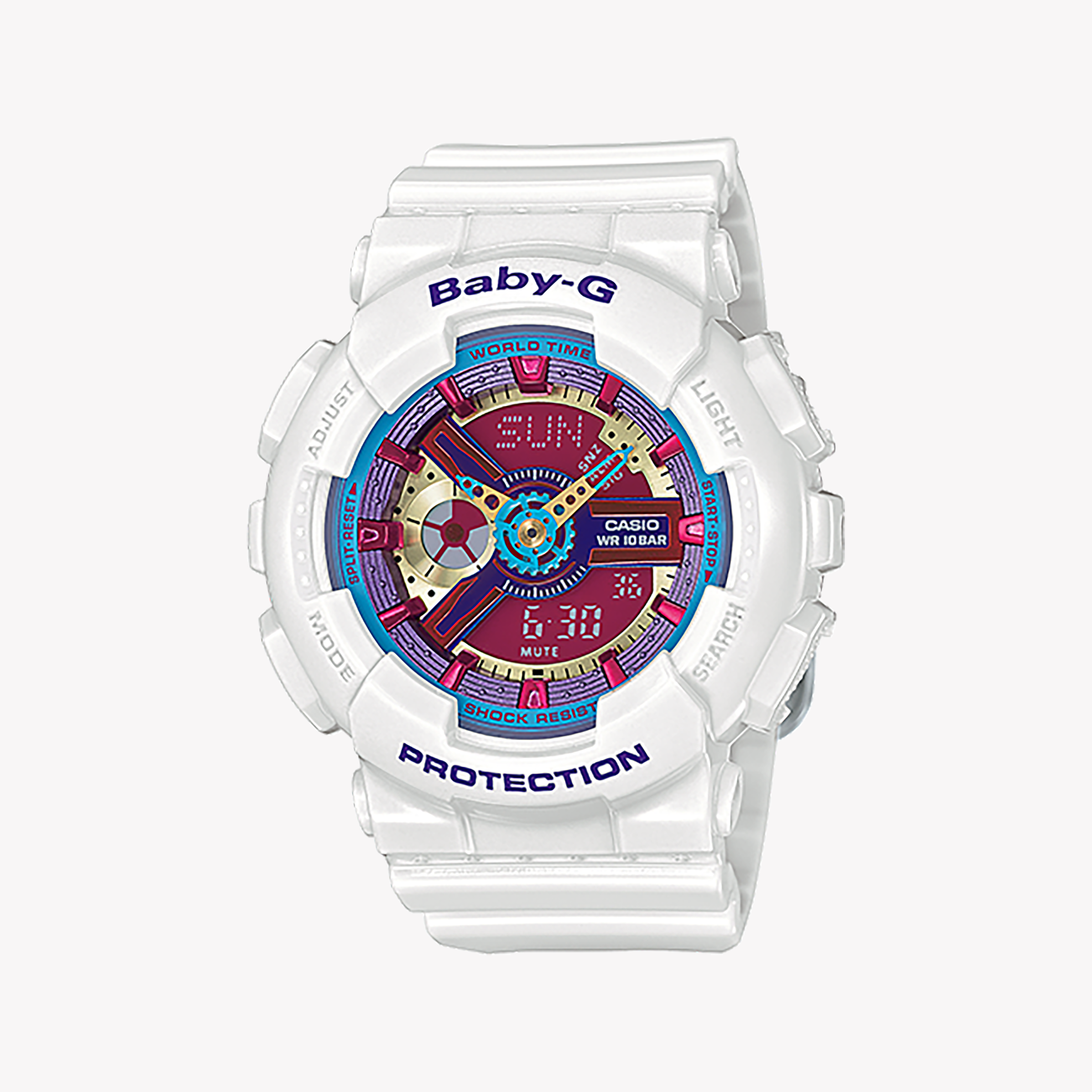 Men's Digital Watches for Navigation Instruments-CASIO BABY-G BA-112-7ADR - SPORTY ELEGANCE FOR THE MODERN WOMAN