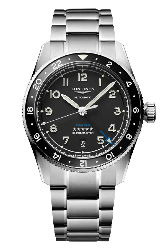 Men's Local Brand Dress Watches for Community Support-Longines Spirit Zulu GMT 39mm L3.802.4.53.6