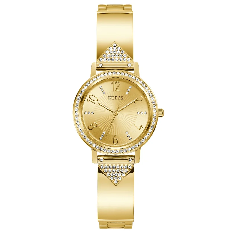 Men's Cushion Case Dress Watches for Vintage Inspiration-Guess GW0474L2 Ladies Tri Luxe Gold Watch