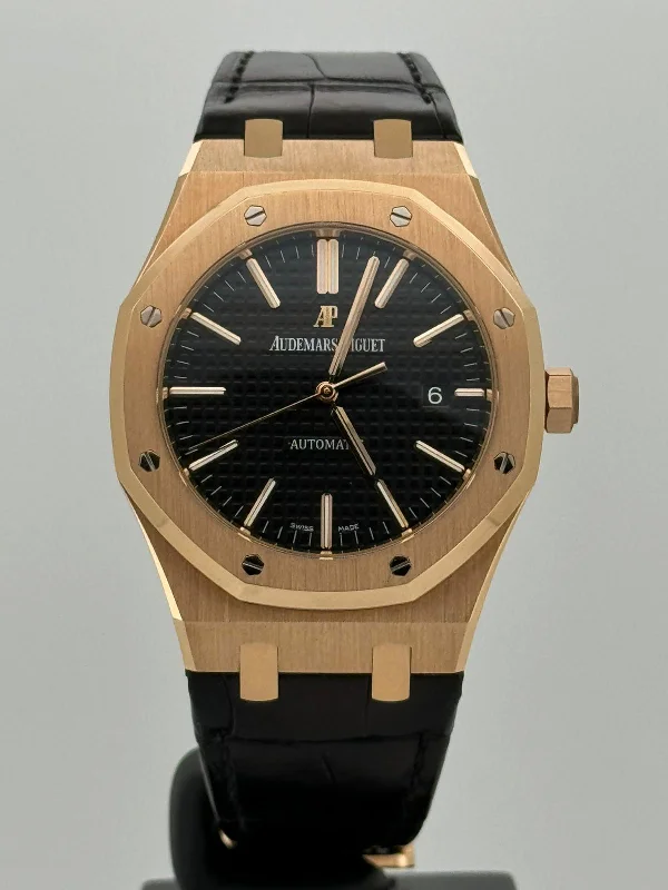 Men's Audemars Piguet Thick Case Watches-ROYAL OAK 41MM 15400 ROSEGOLD BLACK DIAL (2017)