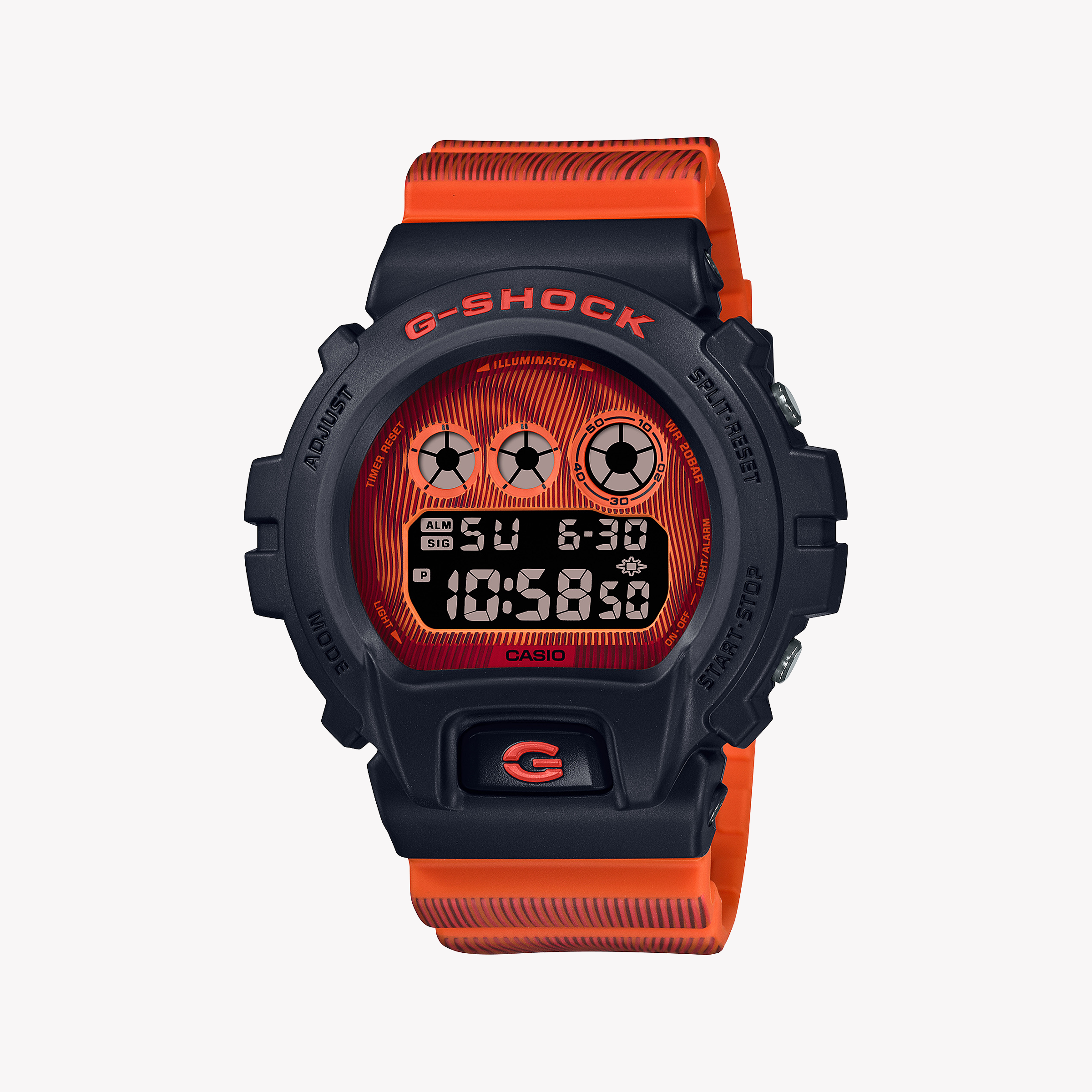 Men's Digital Watches with Advanced Materials-G-SHOCK Men's Black & Red Resin Watch, Digital | DW-6900TD-4DR