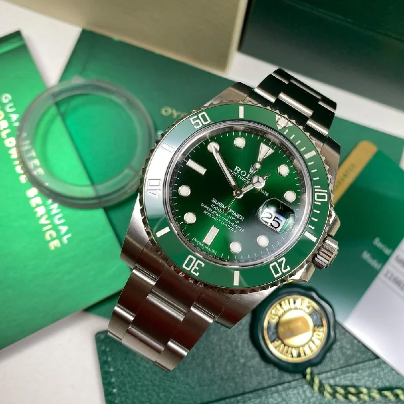 Women's Rolex Hybrid Design Watches-Rolex Submariner 116610LV Hulk (2018)