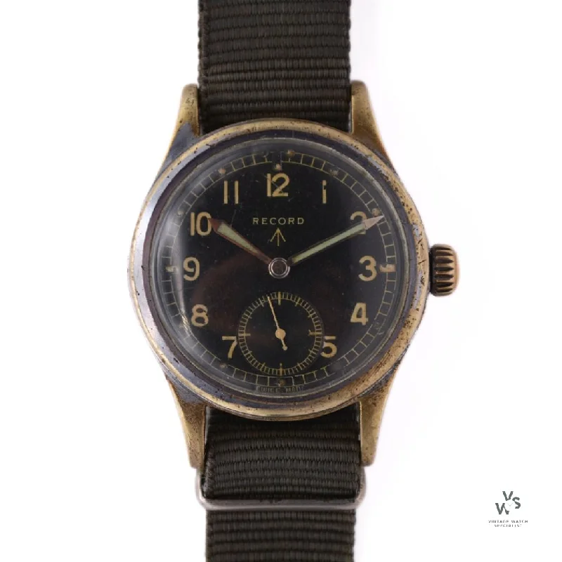 Men's Military Watches with Laser Engraving-Record - W.W.W. Dirty Dozen - Military Watch - c.1945 - Caseback Markings L34360 - 552207
