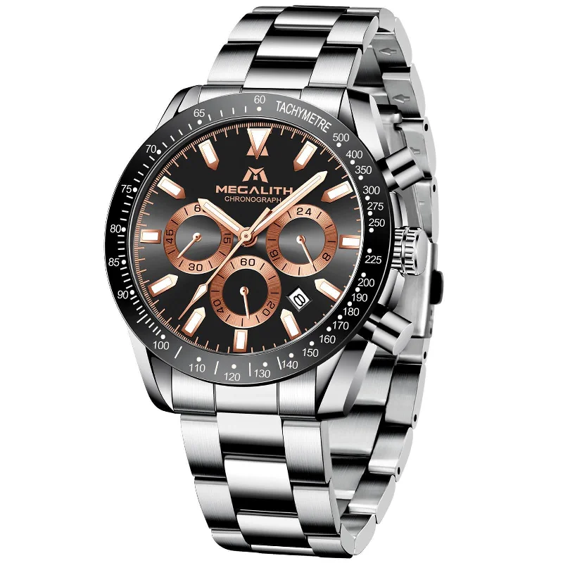 Men's Chronograph Watches for Emergency Signaling-Chronograph Watch | Stainless Steel Band | 8273M
