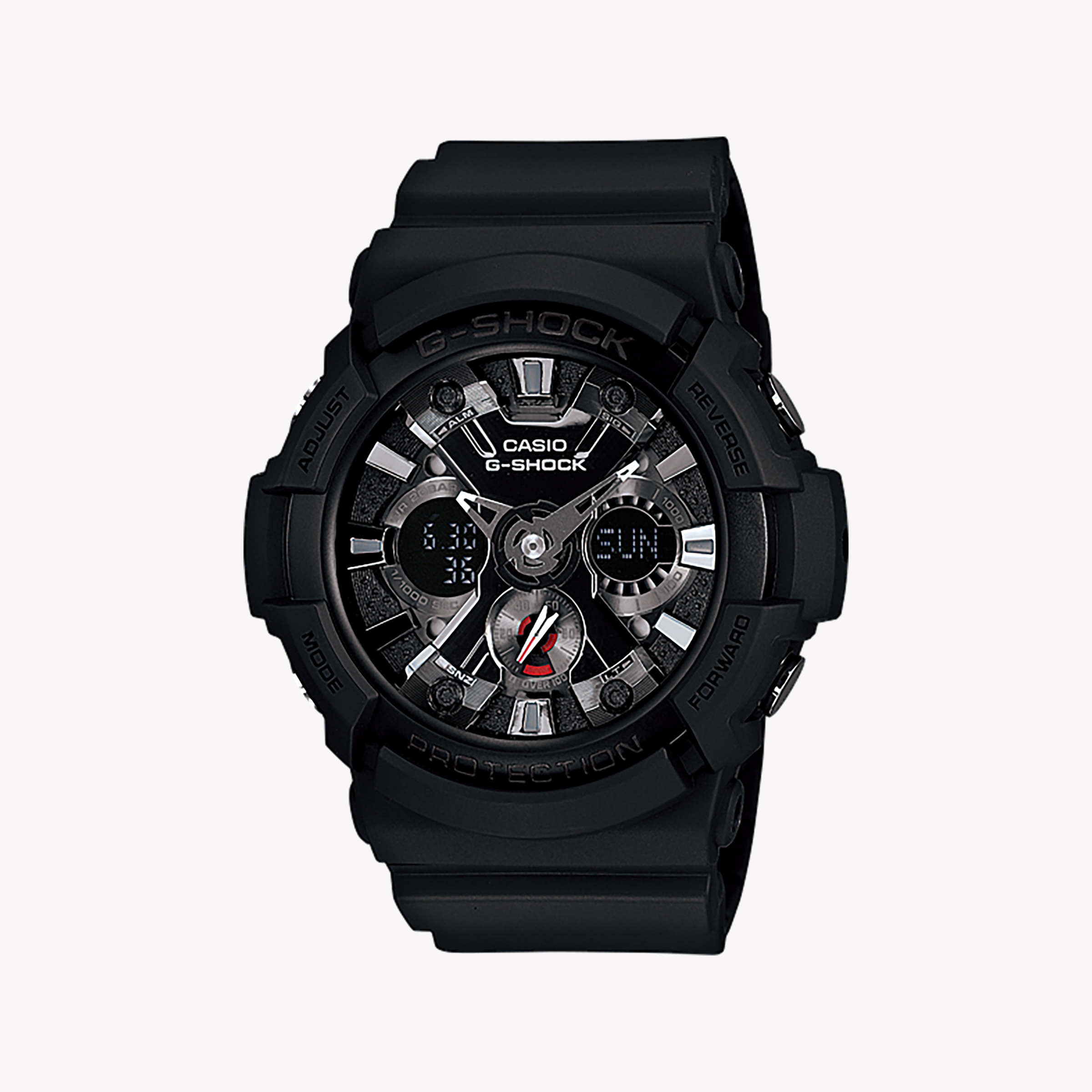 Men's Digital Watches for Birthday Gifts-CASIO G-SHOCK GA-201-1A - BOLD BLACK ADVENTURER MEN'S WATCH with Durable Resin Band & Dynamic Features