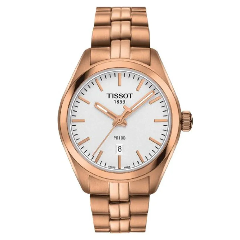 Women's Heritage Watches with Dual Time Zones-Tissot T-Classic Silver Dial Women 33mm
